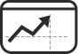 Line art of a chart trending higher